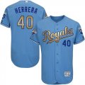 Kansas City Royals #40 Kelvin Herrera Light Blue FlexBase Authentic 2015 World Series Champions Gold Program Stitched Baseball Jersey