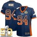 Women Nike Broncos #94 DeMarcus Ware Blue Alternate Super Bowl 50 Stitched Drift Fashion Jersey
