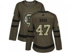 Women Adidas Boston Bruins #47 Torey Krug Green Salute to Service Stitched NHL Jersey