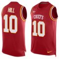 Mens Nike Kansas City Chiefs #10 Tyreek Hill Limited Red Player Name & Number Tank Top NFL Jersey
