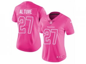 Womens Nike Houston Texans #27 Jose Altuve Limited Pink Rush Fashion NFL Jersey