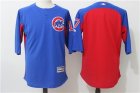 Cubs #17 Kris Bryant Blue Red Authentic Collection On Field Sleeve Batting Practice Jersey