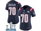 Women Nike New England Patriots #70 Adam Butler Limited Navy Blue Rush Vapor Untouchable Super Bowl LII NFL Jersey