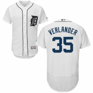 Men\'s Majestic Detroit Tigers #35 Justin Verlander White Flexbase Authentic Collection MLB Jersey