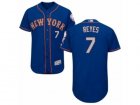 Mens Majestic New York Mets #7 Jose Reyes Royal Gray Flexbase Authentic Collection MLB Jersey