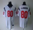 Nike Texans #80 Andre Johnson White With Hall of Fame 50th Patch NFL Elite Jersey