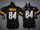 Nike Women Pittsburgh Steelers #84 Antonio Brown Black[80 Anniversary Patch]Jersey