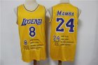 Lakers #8 &24 Kobe Bryant Yellow Nike Mamba Swingman Fashion Jersey