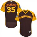Mens Majestic San Francisco Giants #35 Brandon Crawford Brown 2016 All-Star National League BP Authentic Collection Flex Base MLB Jersey