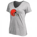 Womens Cleveland Browns Pro Line Primary Team Logo Slim Fit T-Shirt Grey