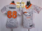Women Nike Broncos #88 Demaryius Thomas Zebra Super Bowl 50 Stitched Jersey