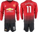 2018-19 Manchester United 11 MARTIAL Home Long Sleeve Soccer Jersey
