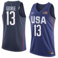 Men Nike Team USA #13 Paul George Swingman Navy Blue 2016 Olympic Basketball Jersey