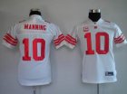 nfl new york giants #10 manning white[c patch]kids