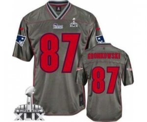 2015 Super Bowl XLIX nike youth nfl jerseys new england patriots #87 gronkowski grey[vapor]