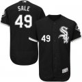 2016 Men Chicago White Sox #49 Chris Sale Majestic Black Flexbase Authentic Collection Player Jersey