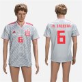 Spain 6 A. INIESTA Training 2018 FIFA World Cup Thailand Soccer Jersey