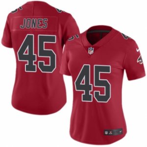 Women\'s Nike Atlanta Falcons #45 Deion Jones Limited Red Rush NFL Jersey