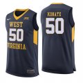 West Virginia Mountaineers #50 Sagaba Konate Navy College Basketball Jer