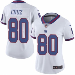 Women\'s Nike New York Giants #80 Victor Cruz Limited White Rush NFL Jersey
