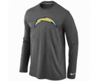 Nike San Diego Charger Logo Long Sleeve T-Shirt D.Grey