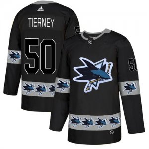 Sharks #50 Chris Tierney Black Team Logos Fashion Adidas Jersey