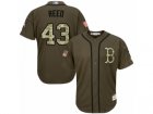 Youth Majestic Boston Red Sox #43 Addison Reed Replica Green Salute to Service MLB Jersey