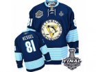 Mens Reebok Pittsburgh Penguins #81 Phil Kessel Premier Navy Blue Third Vintage 2017 Stanley Cup Final NHL Jersey