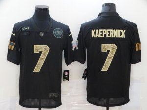 Nike 49ers #7 Colin Kaepernick Black Camo 2020 Salute To Service Limited Jersey