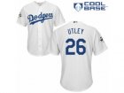Los Angeles Dodgers #26 Chase Utley Replica White Home 2017 World Series Bound Cool Base MLB Jersey