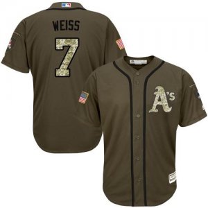 Oakland Athletics #7 Walt Weiss Green Salute to Service Stitched Baseball Jersey