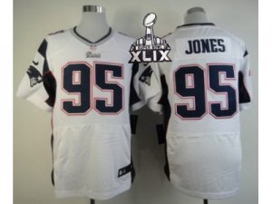 2015 Super Bowl XLIX Nike NFL New England Patriots #95 Chandler Jones white Jerseys(Elite)