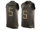 Mens Nike New York Jets #5 Christian Hackenberg Limited Green Salute to Service Tank Top NFL Jersey