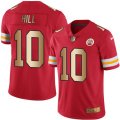 Nike Kansas City Chiefs #10 Tyreek Hill Red Mens Stitched NFL Limited Gold Rush Jersey