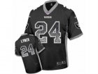 Mens Nike Oakland Raiders #24 Marshawn Lynch Elite Black Drift Fashion NFL Jersey