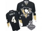 Mens Reebok Pittsburgh Penguins #4 Justin Schultz Premier Black Home 2017 Stanley Cup Final NHL Jersey