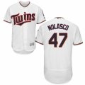 Men's Majestic Minnesota Twins #47 Ricky Nolasco White Flexbase Authentic Collection MLB Jersey