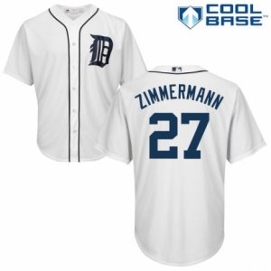 Men\'s Majestic Detroit Tigers #27 Jordan Zimmermann Authentic White Home Cool Base MLB Jersey