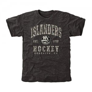 Mens New York Islanders Black Camo Stack T-Shirt