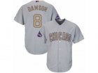 Womens Majestic Chicago Cubs #8 Andre Dawson Authentic Gray 2017 Gold Champion MLB Jersey