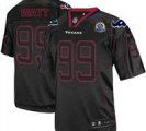 Nike Texans #99 J.J. Watt Lights Out Black With Hall of Fame 50th Patch NFL Elite Jersey