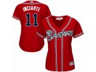 Women Atlanta Braves #11 Ender Inciarte Replica Red Alternate Cool Base MLB Jersey