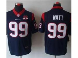 Nike NFL Houston Texans #99 J.J. Watt Blue Jerseys W 10th Patch (Limited)