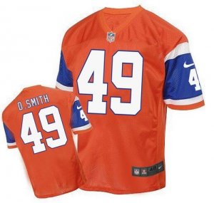 Nike Denver Broncos #49 Dennis Smith Orange Men Stitched NFL Elite Throwback Jersey