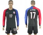 USA #17 Altidore Away Long Sleeves Soccer Country Jersey