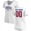 Houston Texans NFL Pro Line by Fanatics Branded Womens Any Name & Number Banner Wave V Neck T-Shirt White