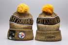 Steelers Fresh Logo Pom Knit Hat YP