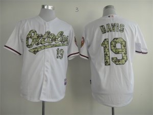 Orioles #19 Chris Davis White Camo Cool Base Jersey