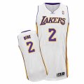 Mens Adidas Los Angeles Lakers #2 Luol Deng Authentic White Alternate NBA Jersey