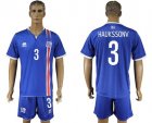 Iceland #3 Haukssonv Home Soccer Country Jersey